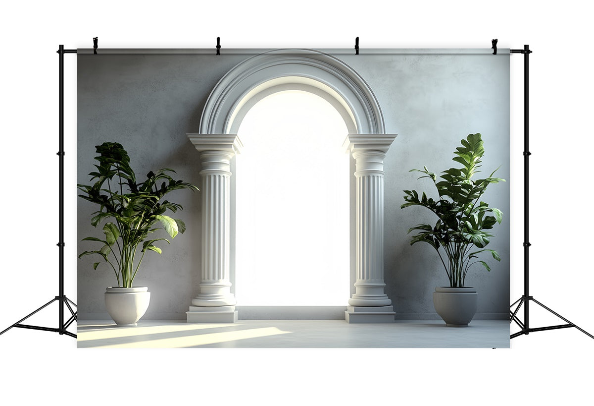 Vintage Backdrop For Photoshoot Minimalist Arch Plant Backdrop UK CSH4-416