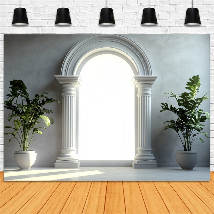 Vintage Backdrop For Photoshoot Minimalist Arch Plant Backdrop UK CSH4-416
