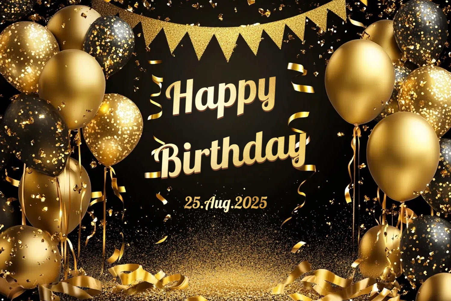 Happy Birthday Backdrop Sparkling Balloons Confetti Customized Backdrop UK CSH4-53