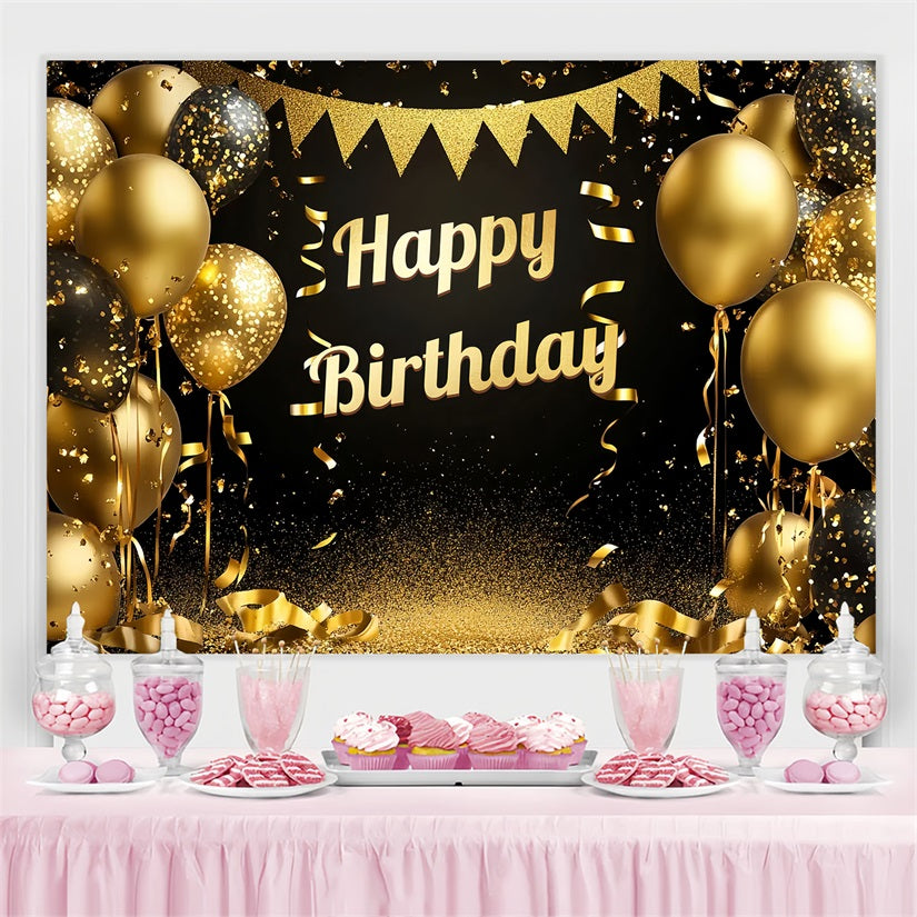 Happy Birthday Backdrop Sparkling Balloons Confetti Customized Backdrop UK CSH4-53