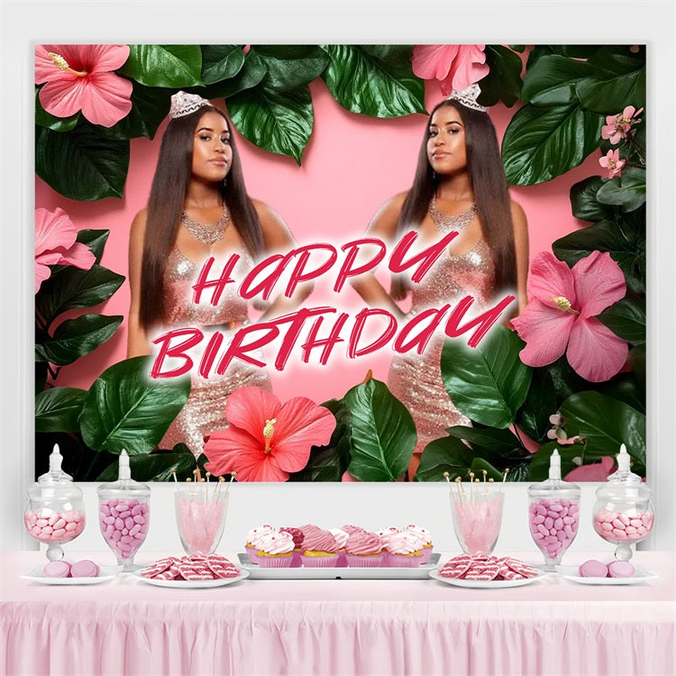 Personalized Birthday Backdrops Tropical Princess Backdrop UK CSH4-66