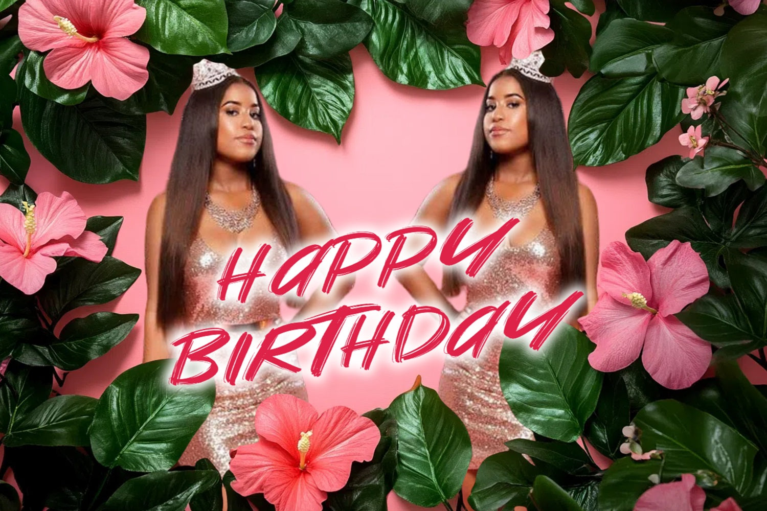 Personalized Birthday Backdrops Tropical Princess Backdrop UK CSH4-66