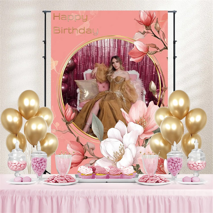Custom Birthday Backdrops Vintage Bloom Backdrop UK CSH4-67