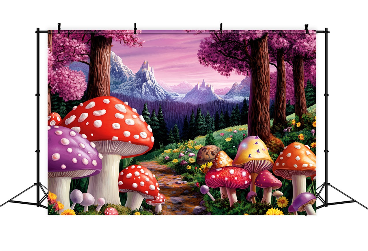Backdrops Forest Toadstool Trail Castle Peaks Backdrop UK CSH4-79