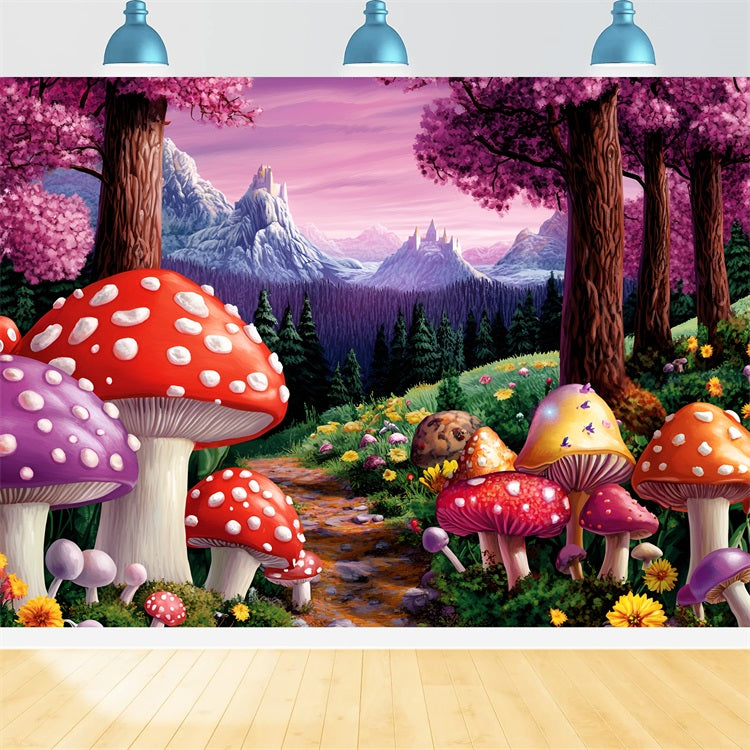 Backdrops Forest Toadstool Trail Castle Peaks Backdrop UK CSH4-79