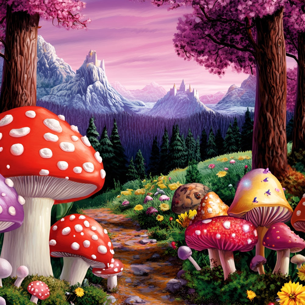 Backdrops Forest Toadstool Trail Castle Peaks Backdrop UK CSH4-79