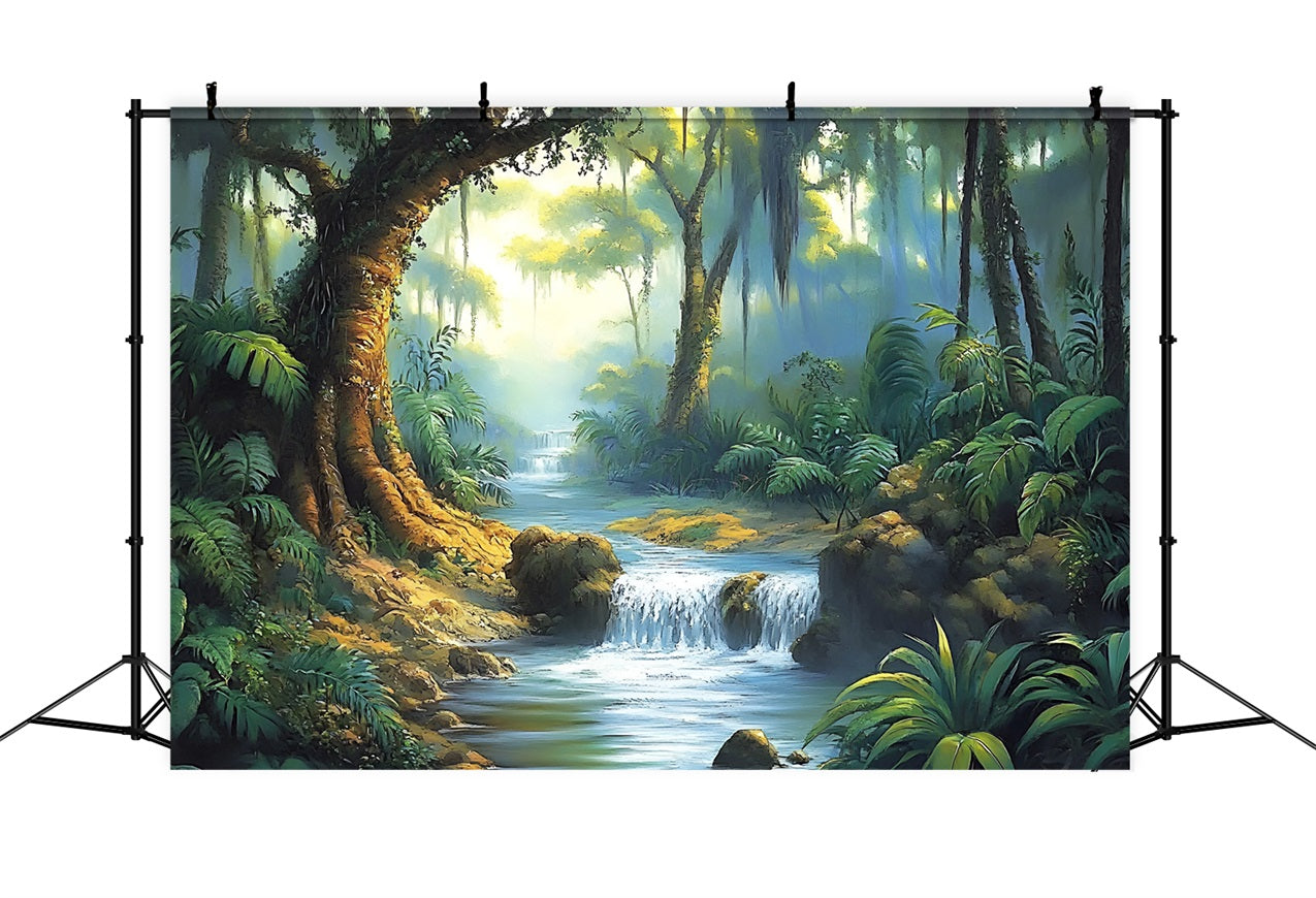 Tropical Forest Backdrop Rainforest Stream Backdrop UK CSH4-93