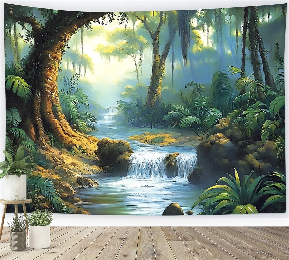 Tropical Forest Backdrop Rainforest Stream Backdrop UK CSH4-93