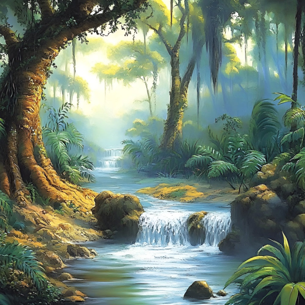 Tropical Forest Backdrop Rainforest Stream Backdrop UK CSH4-93