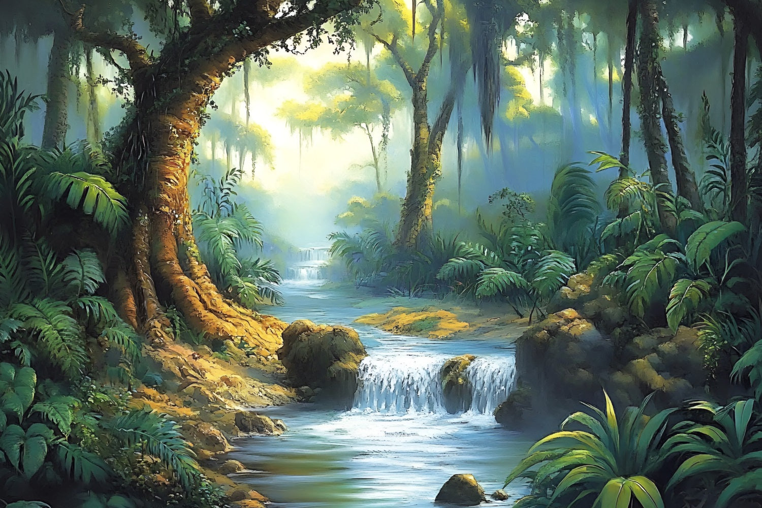 Tropical Forest Backdrop Rainforest Stream Backdrop UK CSH4-93