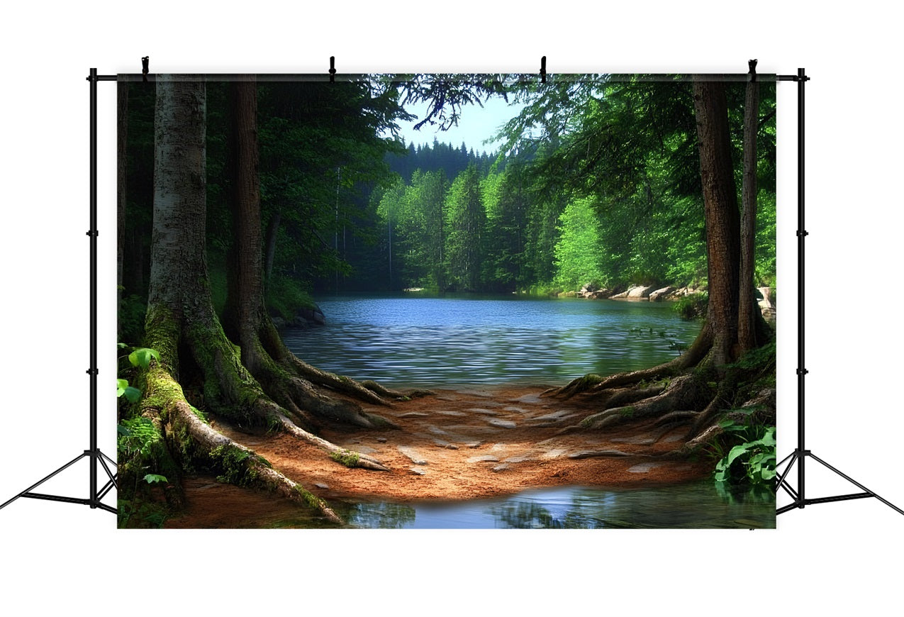 Forest Backdrops For Photography Lake Roots Backdrop UK CSH4-95
