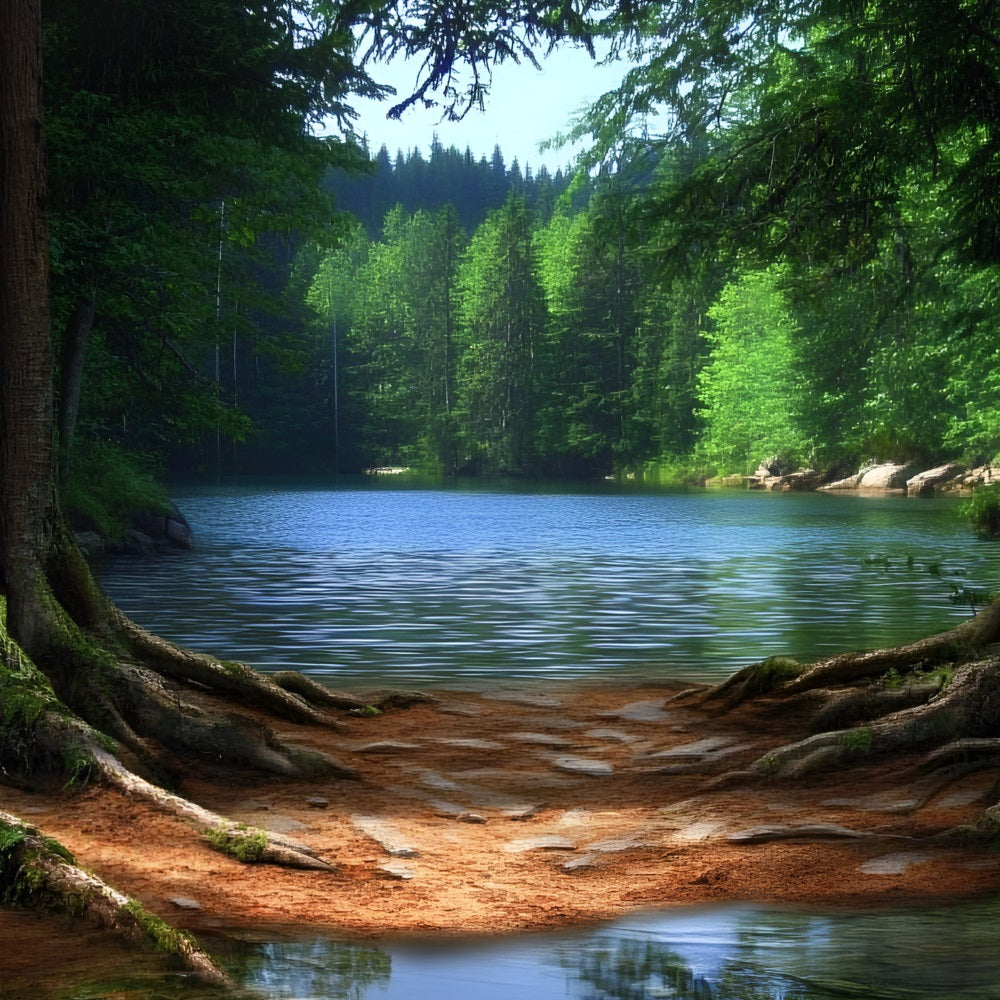 Forest Backdrops For Photography Lake Roots Backdrop UK CSH4-95