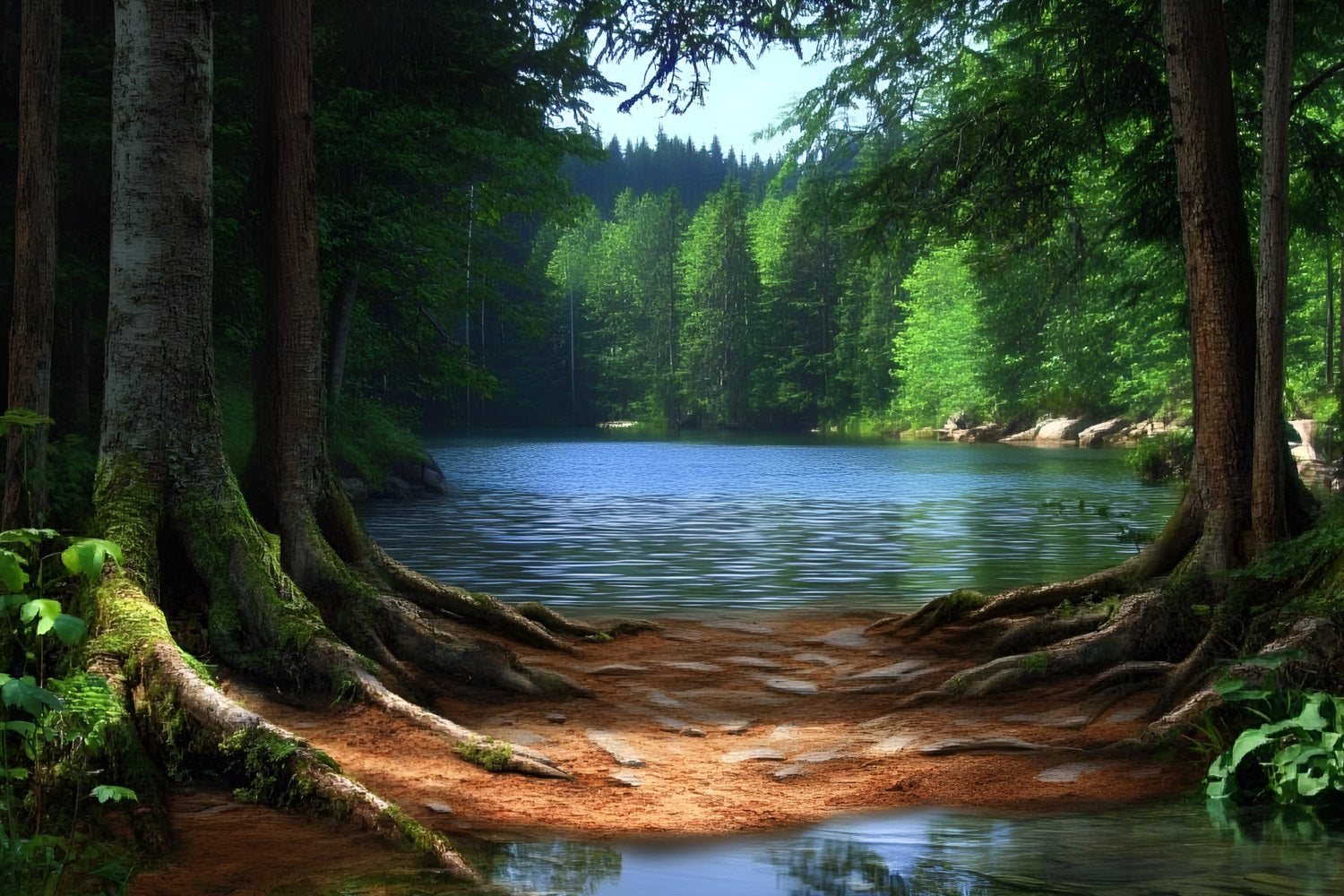 Forest Backdrops For Photography Lake Roots Backdrop UK CSH4-95