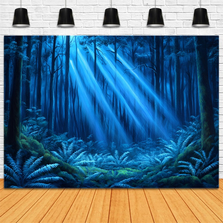 Enchanted Forest Backdrop Ideas Dreamy Blue Rays Forest Backdrop UK CSH4-97