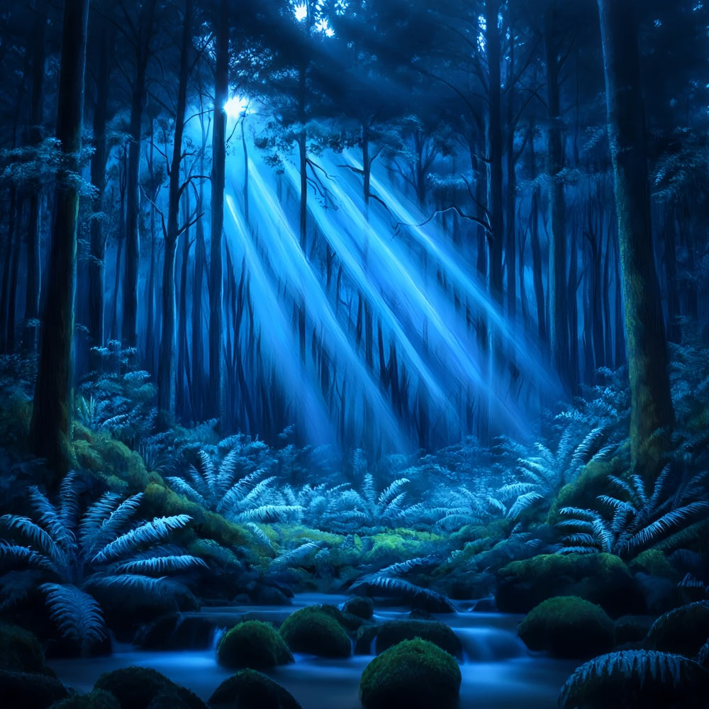 Enchanted Forest Backdrop Ideas Dreamy Blue Rays Forest Backdrop UK CSH4-97