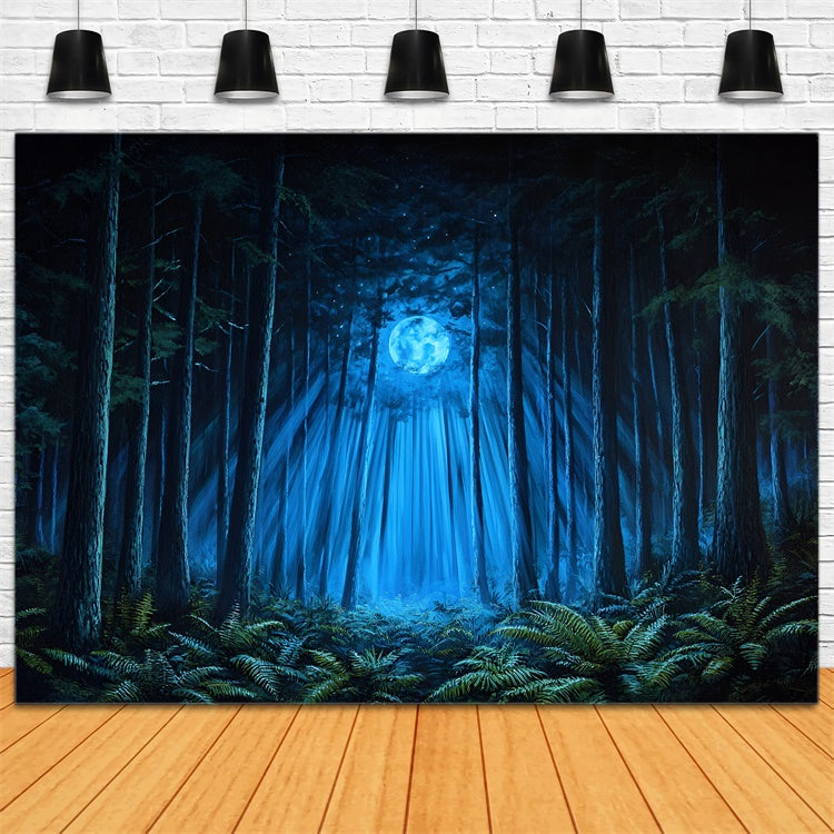 Forest Backdrop Photography Enchanted Trees Moonlight Backdrop UK CSH4-98