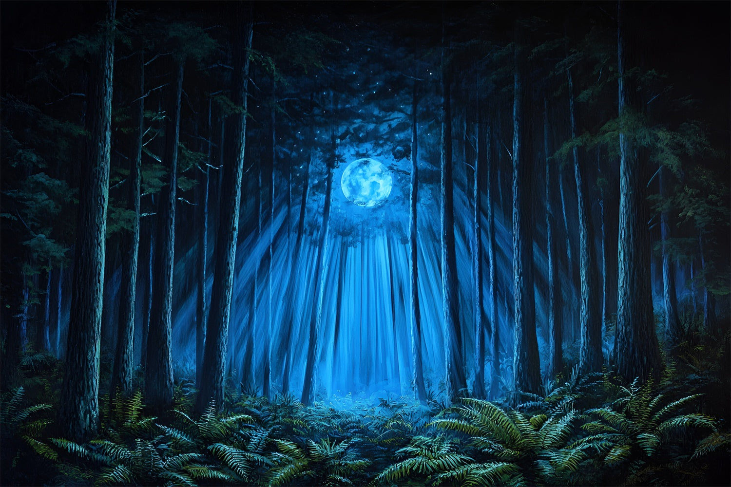 Forest Backdrop Photography Enchanted Trees Moonlight Backdrop UK CSH4-98