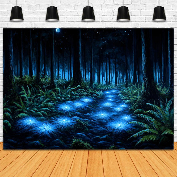 Forest Photo Backdrops Magical Light Flower Path Backdrop UK CSH4-99