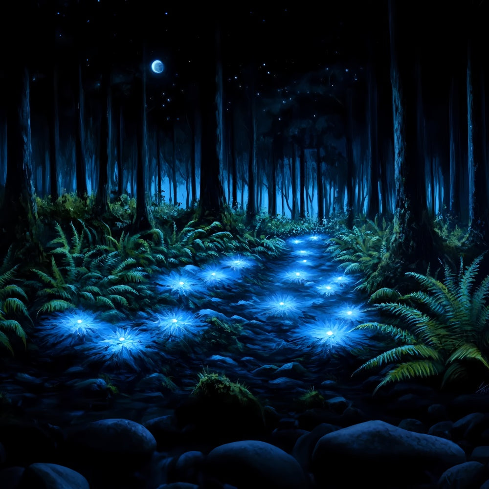 Forest Photo Backdrops Magical Light Flower Path Backdrop UK CSH4-99