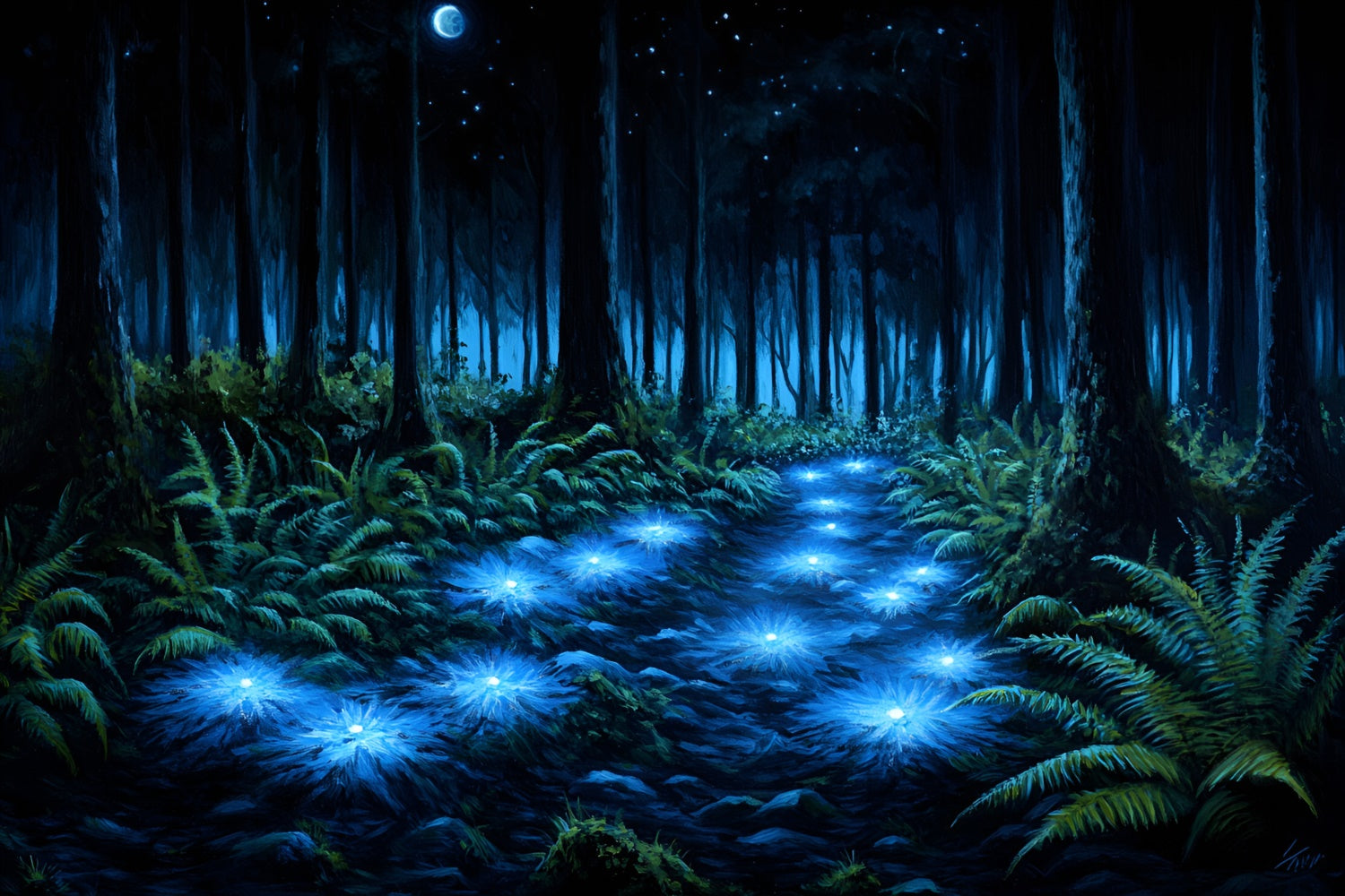 Forest Photo Backdrops Magical Light Flower Path Backdrop UK CSH4-99