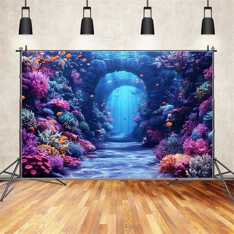 Underwater Backdrop Aquatic Arches Coral Summer Backdrop UK CSH5-100