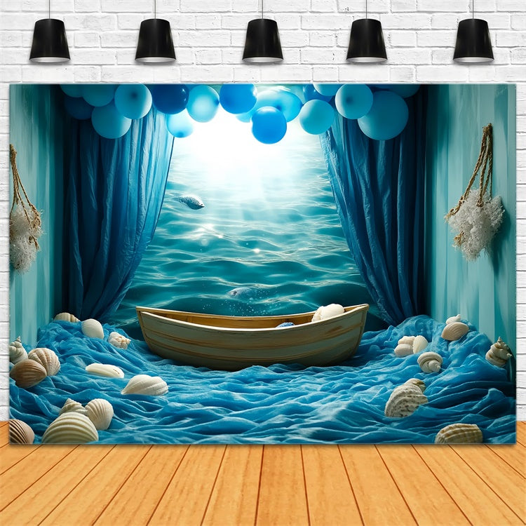 Summer Photo Backdrop Waterscape Shell Fantasy Backdrop UK CSH5-106