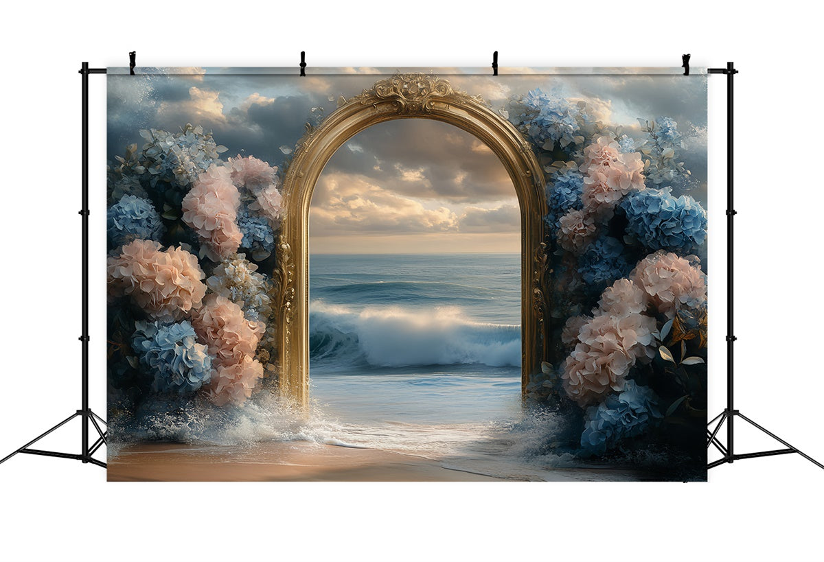 Summer Beach Backdrop Hydrangea Dream Sea Backdrop UK CSH5-110