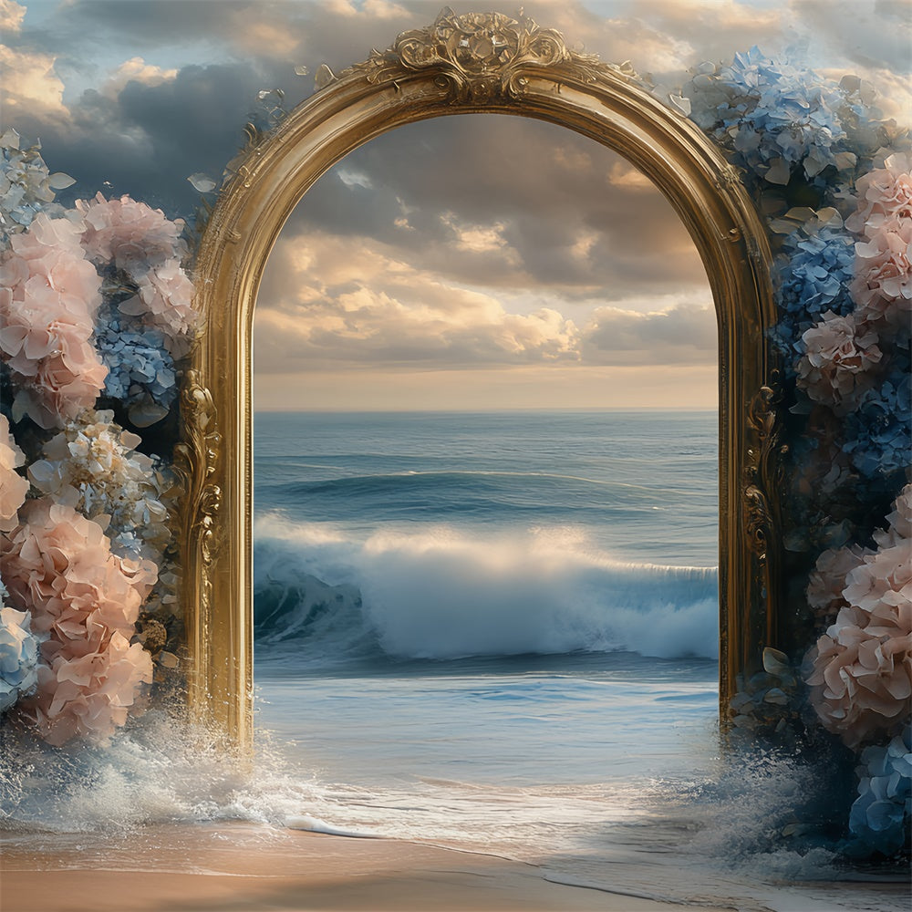 Summer Beach Backdrop Hydrangea Dream Sea Backdrop UK CSH5-110