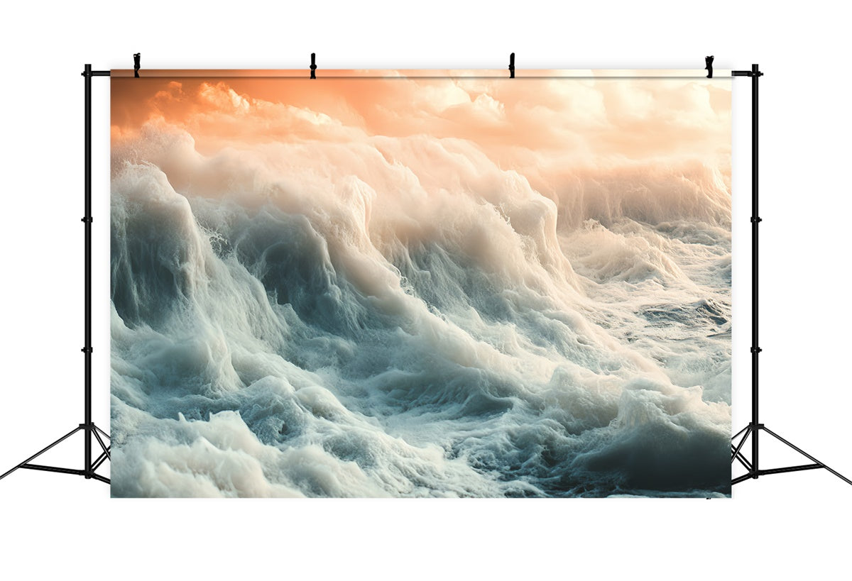 Summer Photo Backdrop Golden Stormy Ocean Backdrop UK CSH5-120
