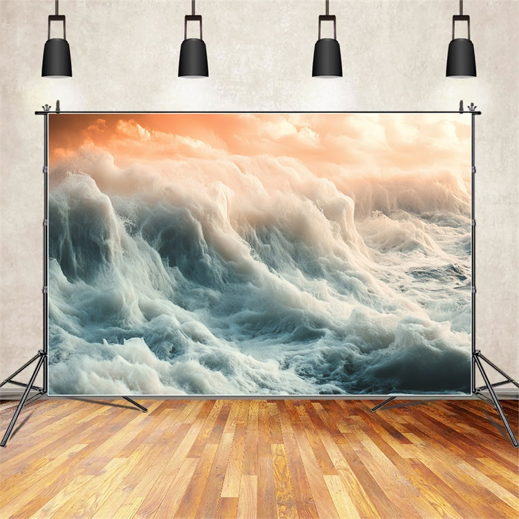 Summer Photo Backdrop Golden Stormy Ocean Backdrop UK CSH5-120
