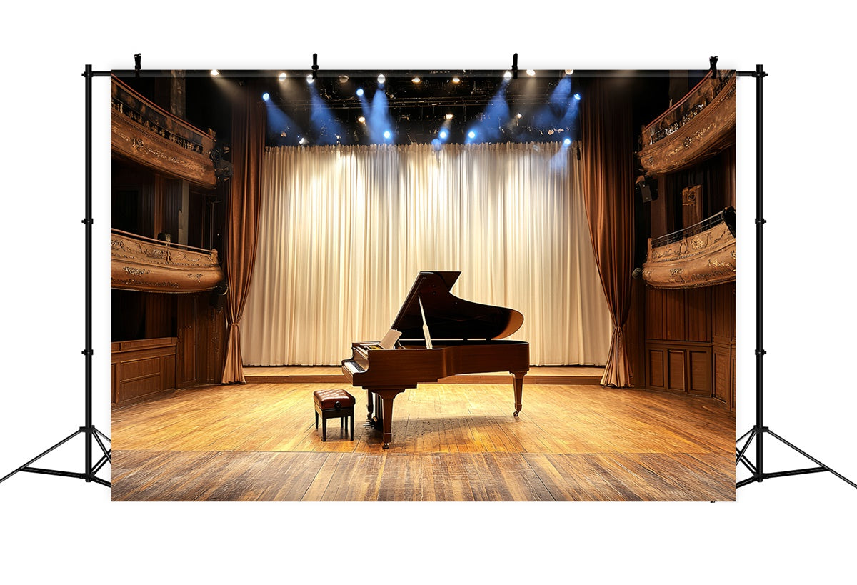 Concert Stage Backdrop Music Hall Wood Vintage Backdrop UK CSH5-155