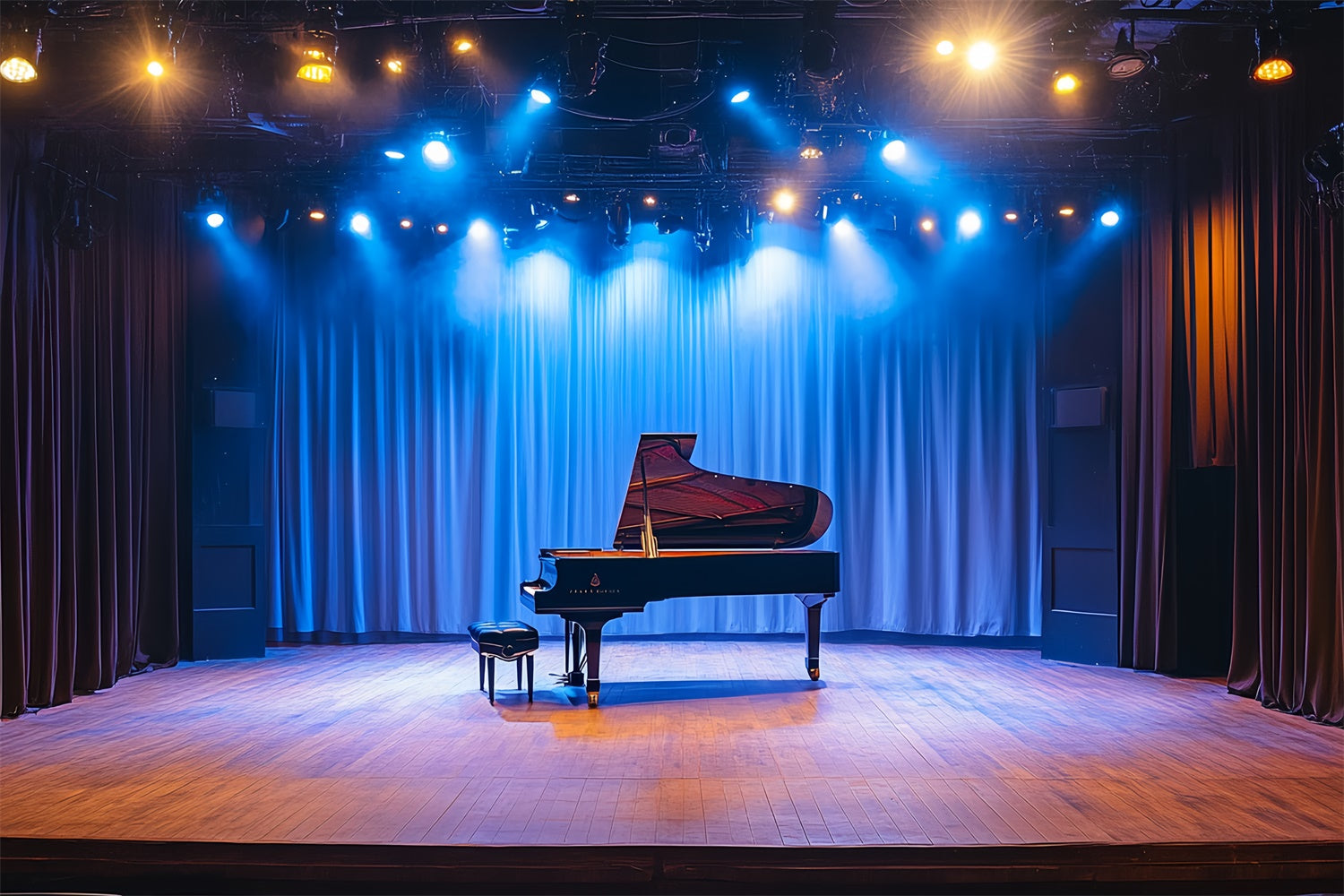 Concert Stage Backdrop Piano Recital Spotlight Backdrop UK CSH5-156