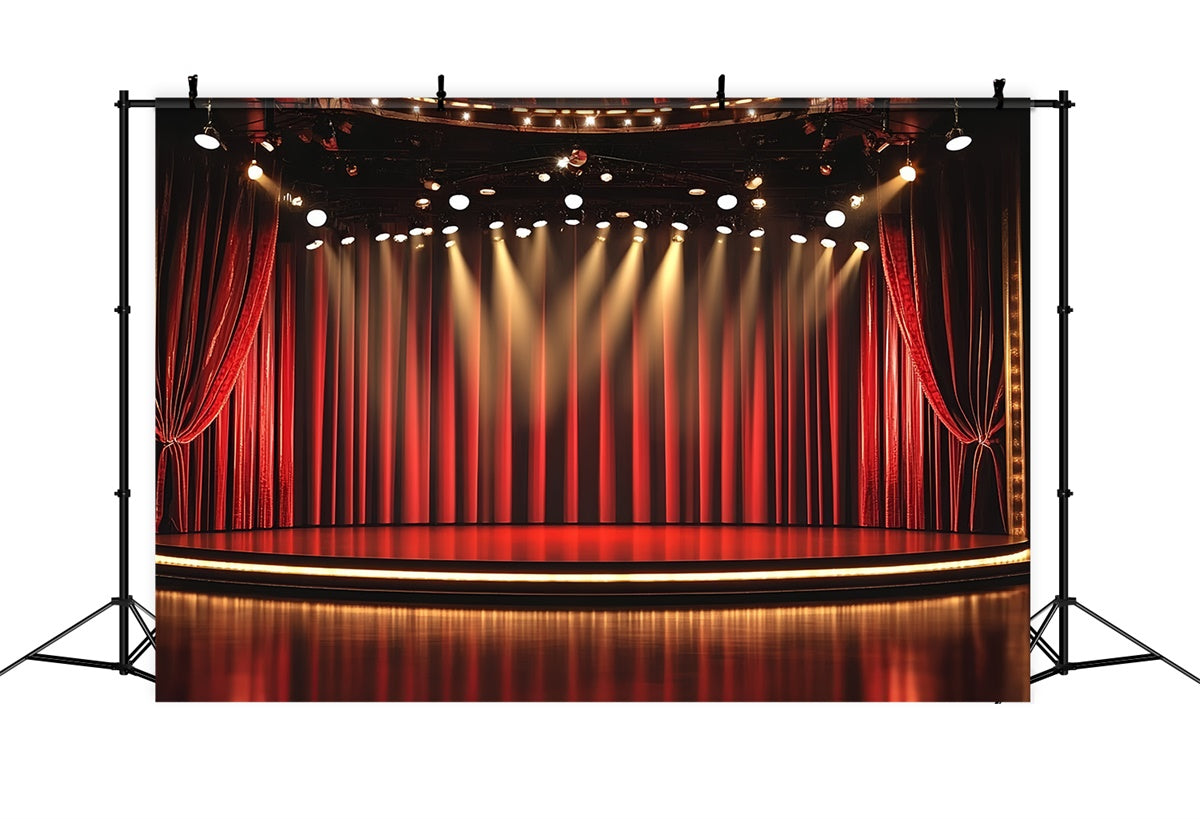 Broadway Stage Backdrops Broadway Theatre Curtain Spotlights Backdrop UK CSH5-160
