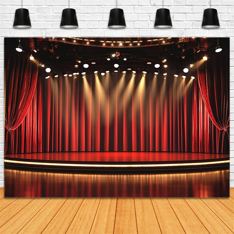 Broadway Stage Backdrops Broadway Theatre Curtain Spotlights Backdrop UK CSH5-160