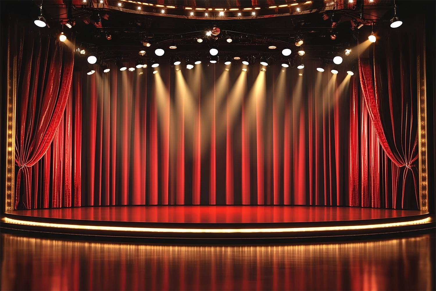 Broadway Stage Backdrops Broadway Theatre Curtain Spotlights Backdrop UK CSH5-160