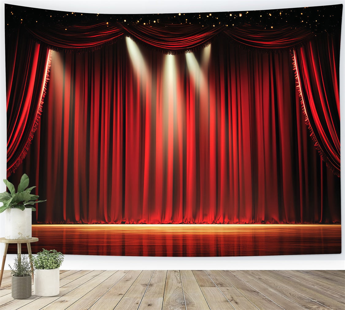 Broadway Stage Backdrops Vintage Lights Curtains Backdrop UK CSH5-161