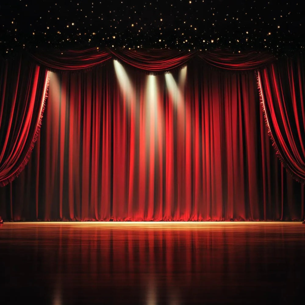Broadway Stage Backdrops Vintage Lights Curtains Backdrop UK CSH5-161