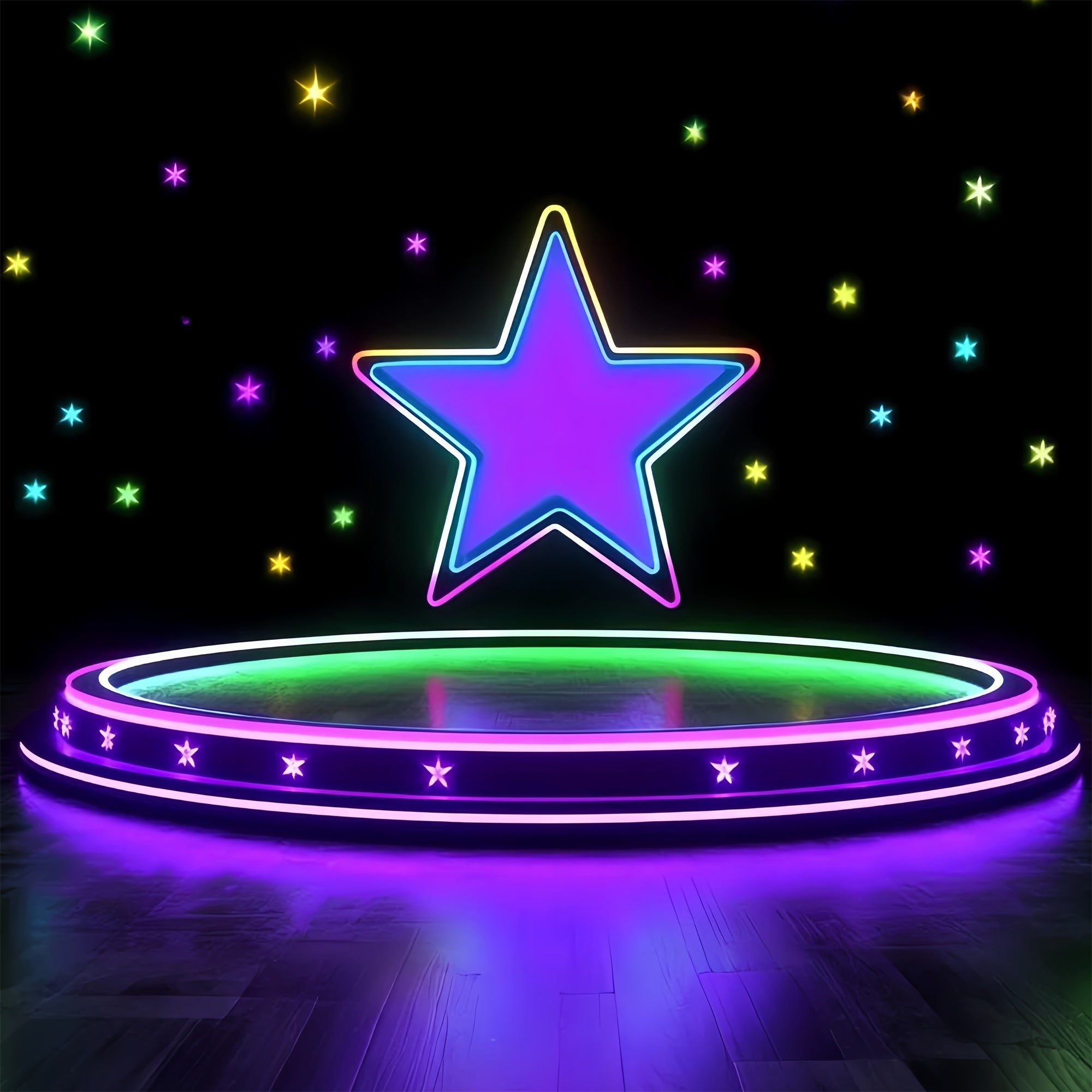 Stage Backdrops Vibrant Neon Starry Show Backdrop UK CSH5-163