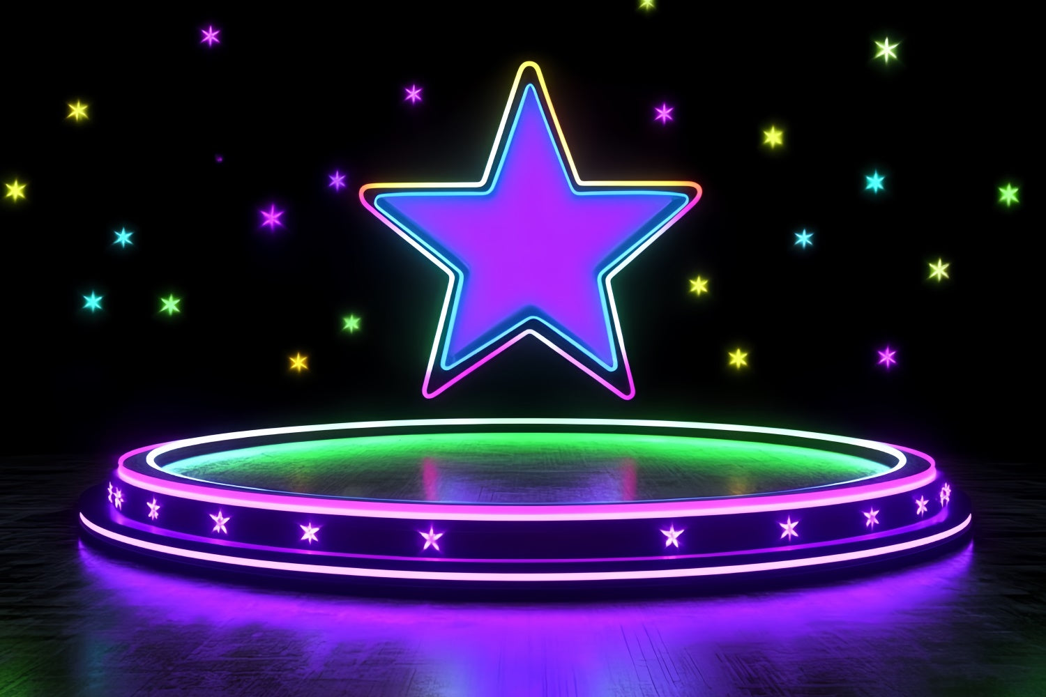 Stage Backdrops Vibrant Neon Starry Show Backdrop UK CSH5-163