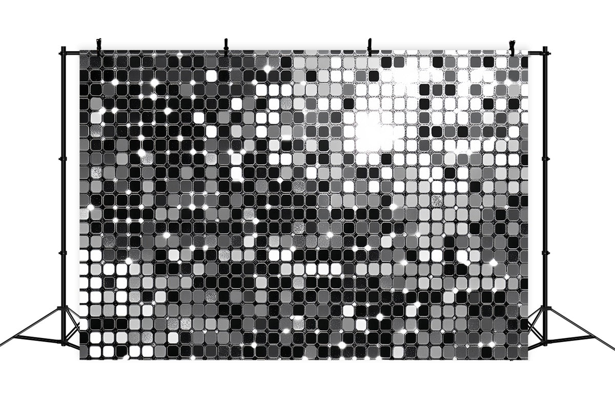 70s Photo Backdrop Vintage Mirror Disco Grid Backdrop UK CSH5-171