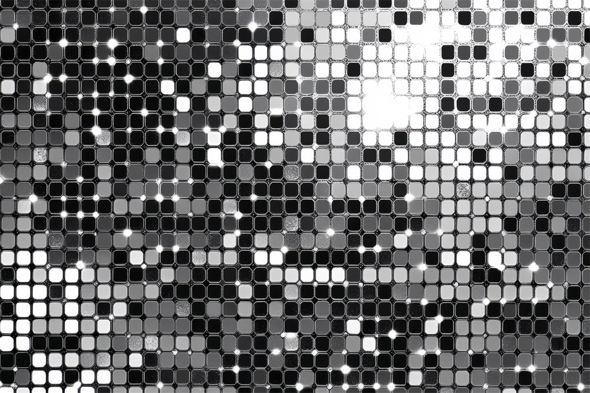 70s Photo Backdrop Vintage Mirror Disco Grid Backdrop UK CSH5-171