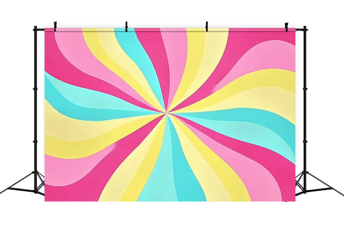 70s Photo Backdrop Pastel Pop Swirl Retro Backdrop UK CSH5-175