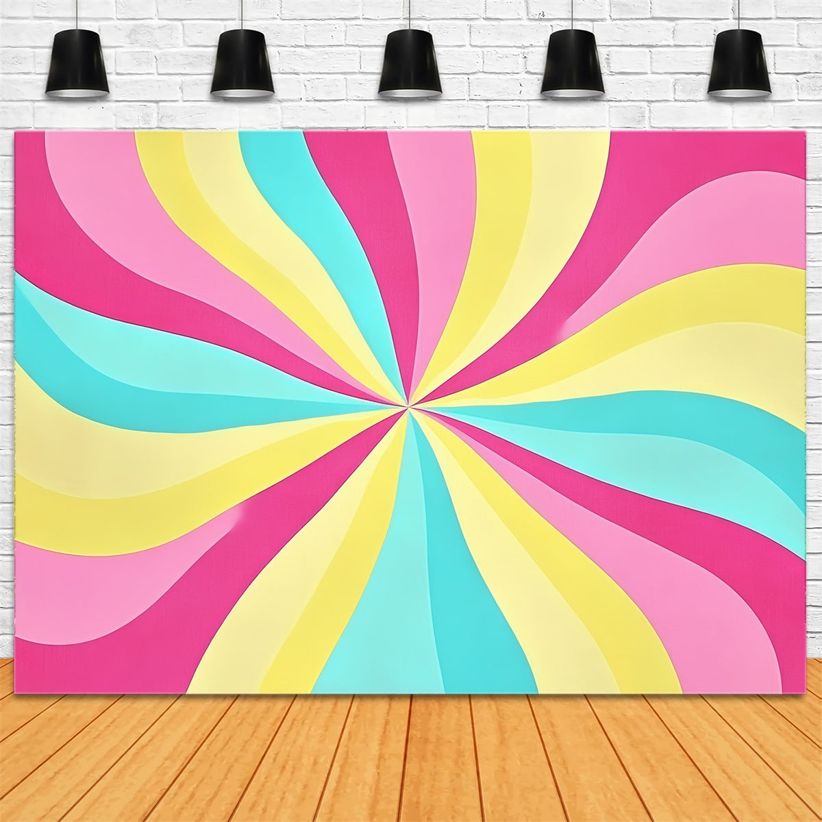 70s Photo Backdrop Pastel Pop Swirl Retro Backdrop UK CSH5-175