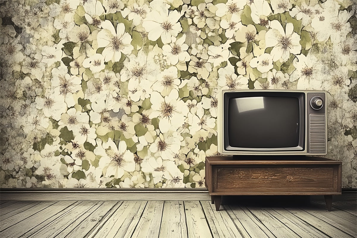 70s Backdrop Floral Living Room Vintage Backdrops UK CSH5-176