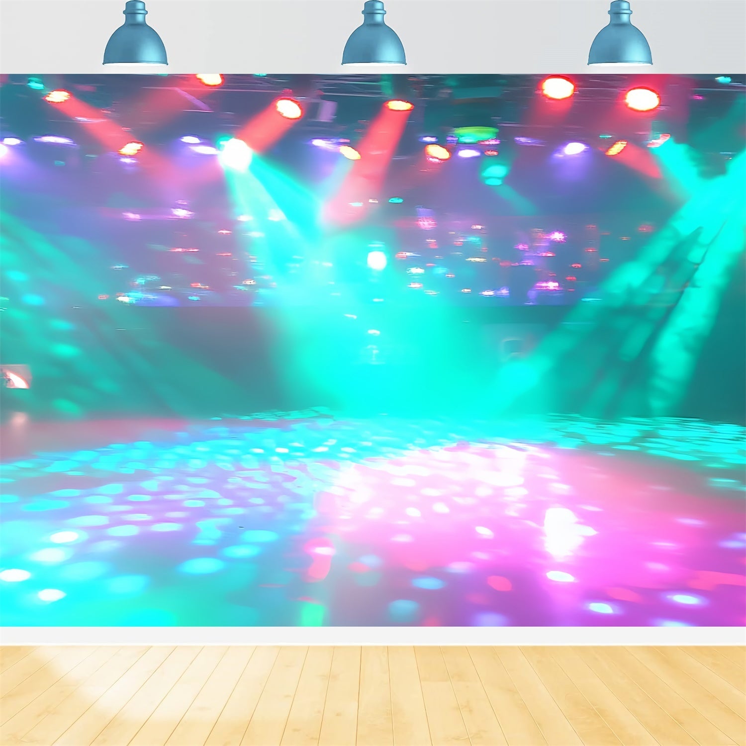 80's Backdrop Psychedelic Dancefloor Glow Backdrop UK CSH5-181