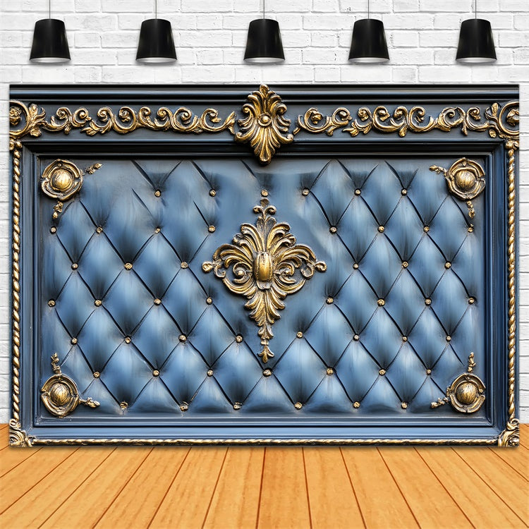 Fathers Day Photo Backdrop Regal Blue Leather Backdrop UK CSH5-26
