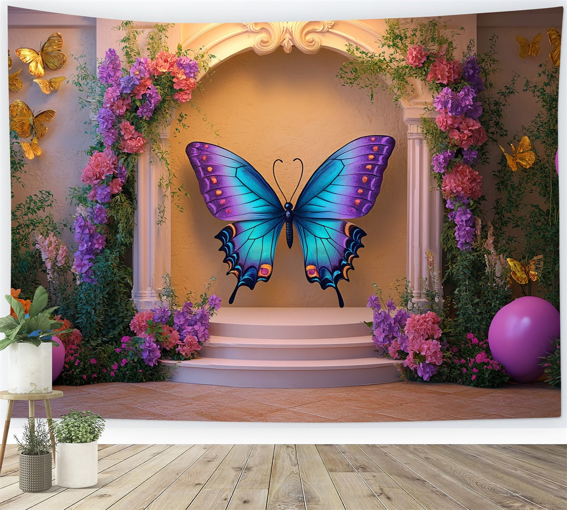 Butterfly Backdrops Butterfly Bloom Ballroom Kids Backdrop UK CSH5-275