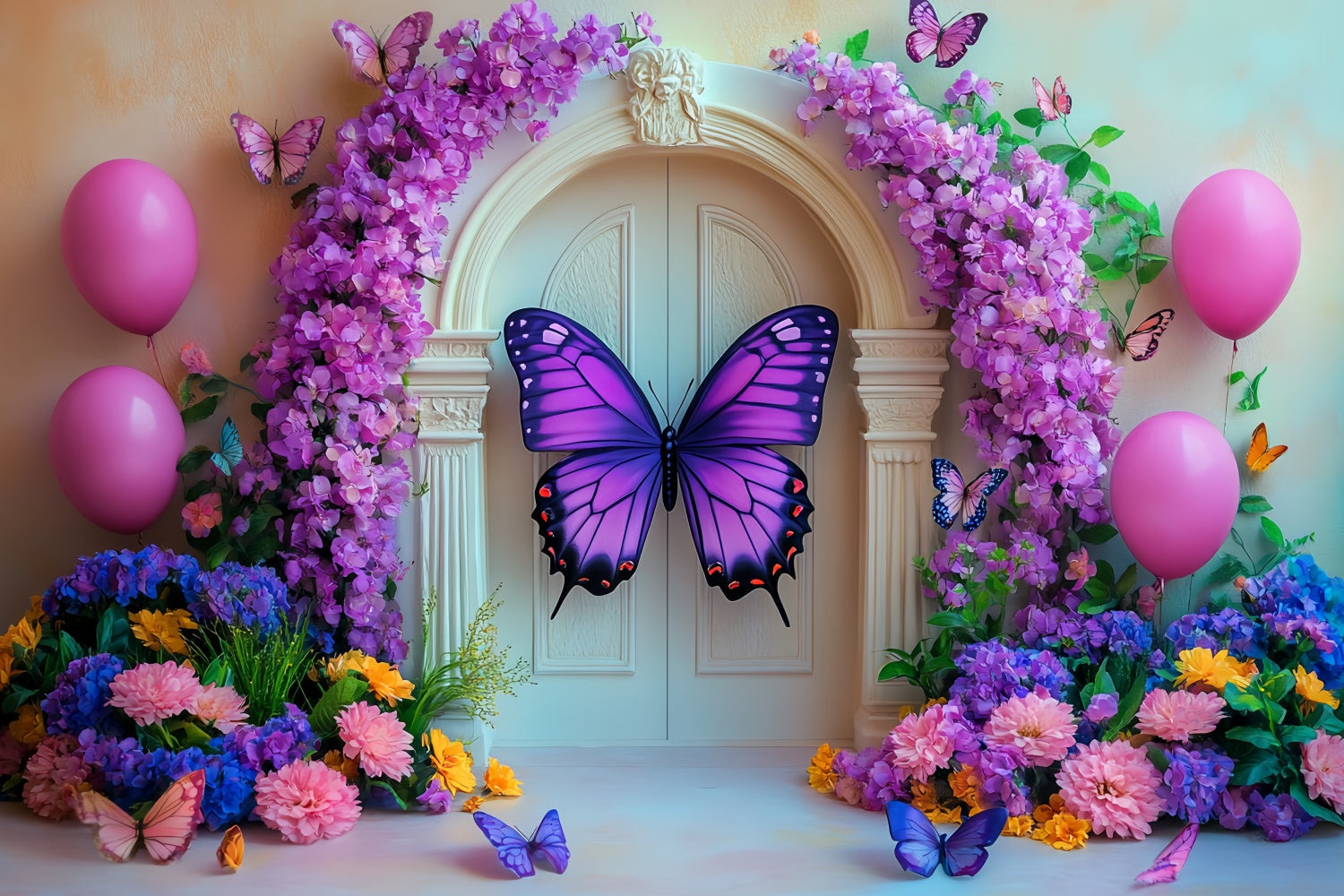 Butterfly Photo Backdrop Butterfly Garden Gate Kids Backdrops UK CSH5-276