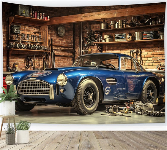 Fathers Day Photo Backdrop Race Car Garage Backdrop UK CSH5-28