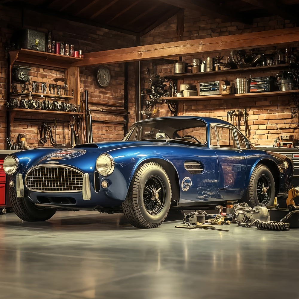 Fathers Day Photo Backdrop Race Car Garage Backdrop UK CSH5-28